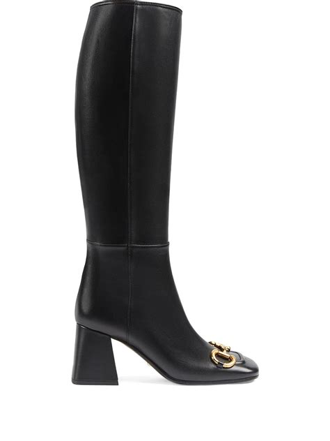 gucci print thigh high boots.